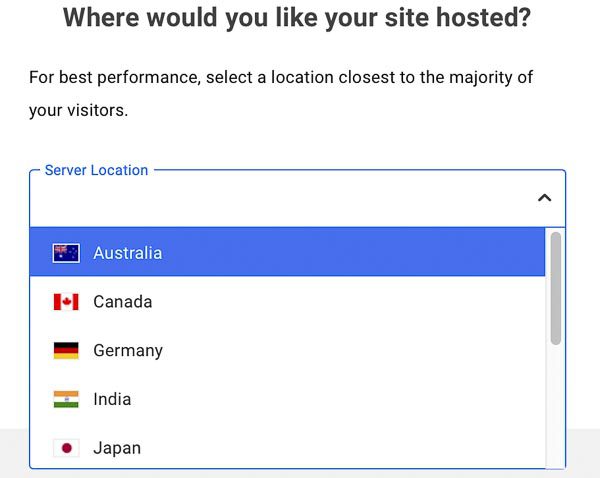 2. web-select Location create site