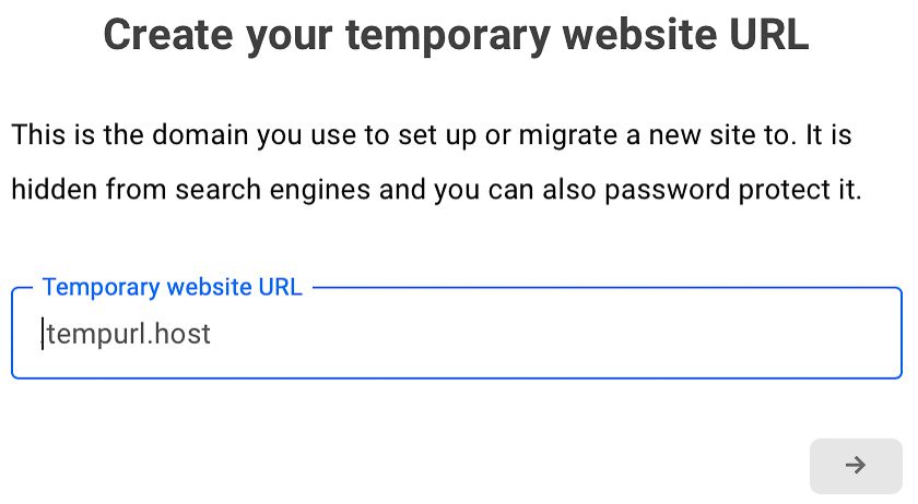 2.temporary url create site